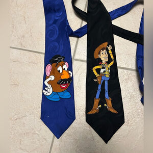 Vintage Disney Toy Story Character Ties 1995 100% Silk
